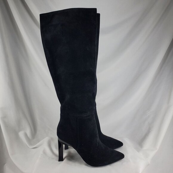 Nine West Women's Black Knee High Boots Eardy Heeled Pointed Toe Size 7.5 M - Picture 4 of 14